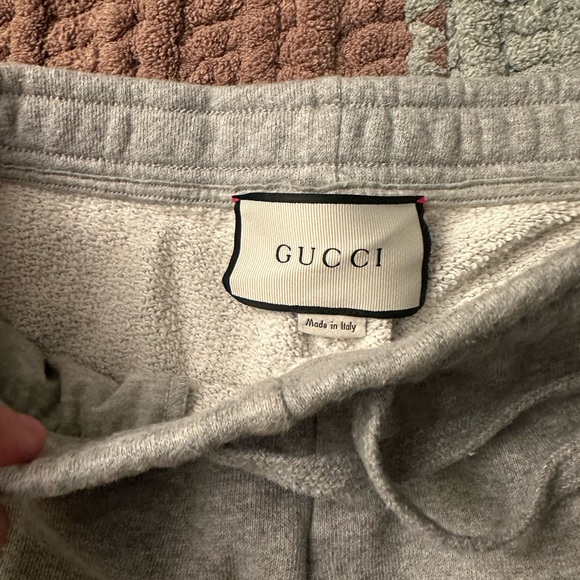 Gucci Gray Sweatpants with Red and Black Stripe - Picture 3 of 4